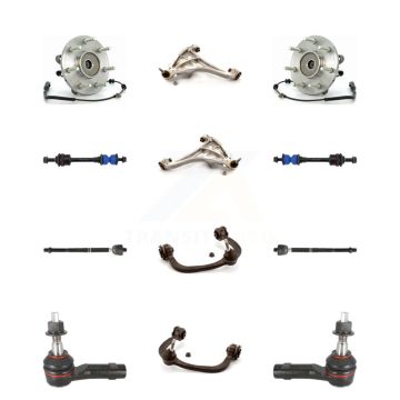 Front Bearing Lower Upper Control Arm Outer Inner Tie Rod Link Kit (12Pc) For Ford F-150 K7T-111143