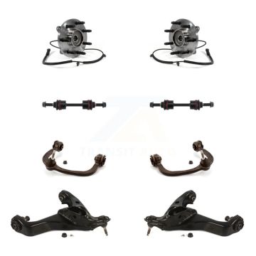 Front Hub Bearing Lower Upper Control Arm Link Kit (8Pc) For Ford F-150 With 7 Lug Wheels K7T-111207