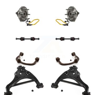 Front Hub Bearing Lower Upper Control Arm with Ball Joint & Link Kit (8Pc) For Ford F-150 K7T-111213