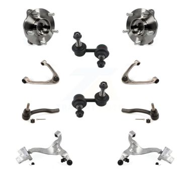 Front Bearing Lower Upper Control Arm Outer Tie Rod Link Kit (10Pc) For INFINITI G37 G35 K7T-111224