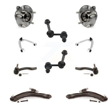 Front Hub Bearing Lower Upper Control Arm Outer Tie Rod & Link Kit (10Pc) For Nissan 370Z K7T-111227