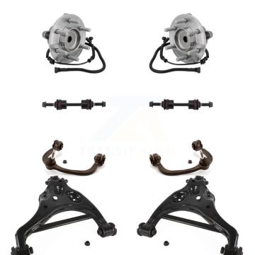 Front Hub Bearing Lower Upper Control Arm with Ball Joint & Link Kit (8Pc) For Ford F-150 K7T-111568