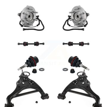 Front Bearing Lower Control Arm with BJ Upper Ball Joint Outer Tie Rod Link Kit (8Pc) For K7T-111586