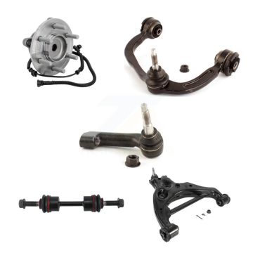 Front Right Hub Bearing Link kit Lower & Upper Control Arm with BJ Outer Tie Rod Kit (5Pc) For K7T-1