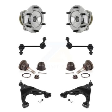 Front Bearing Lower Control Arm with BJ Upper Ball Joint Outer Tie Rod Link Kit (8Pc) For K7T-111729