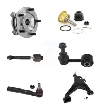 Front Right Hub Bearing Link kit Lower Control Arm Upper Ball Joint Outer Inner Tie Rod Kit (6Pc) Fo