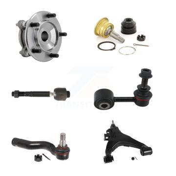 Front Left Hub Bearing Link kit Lower Control Arm Upper Ball Joint Outer Inner Tie Rod Kit (6Pc) For