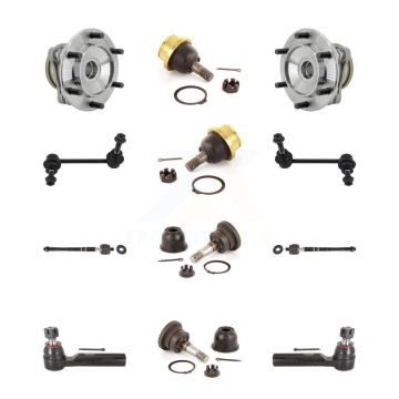 Front Hub Bearing Upper Lower Ball Joint Outer Inner Tie Rod Sway Bar Link Kit (12Pc) For K7T-111746