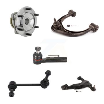 Front Left Hub Bearing Link kit Lower & Upper Control Arm with BJ Outer Tie Rod Kit (5Pc) For K7T-11