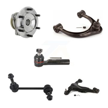 Front Right Hub Bearing Link kit Lower & Upper Control Arm with BJ Outer Tie Rod Kit (5Pc) For K7T-1
