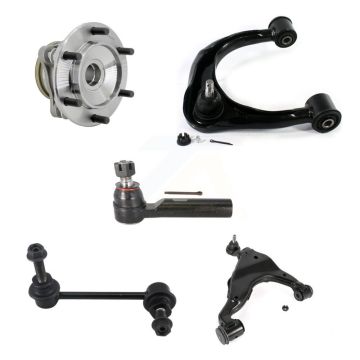 Front Right Hub Bearing Link kit Lower & Upper Control Arm with BJ Outer Tie Rod Kit (5Pc) For K7T-1