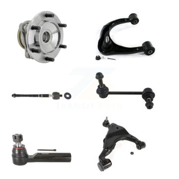 Front Right Hub Bearing Link kit Lower & Upper Control Arm with Ball Joint Outer Inner Tie Rod Kit (