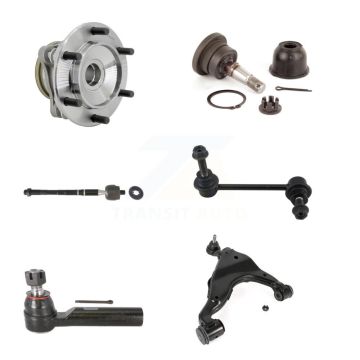 Front Right Hub Bearing Link kit Lower Control Arm Upper Ball Joint Outer Inner Tie Rod Kit (6Pc) Fo