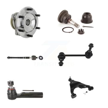 Front Left Hub Bearing Link kit Lower Control Arm Upper Ball Joint Outer Inner Tie Rod Kit (6Pc) For
