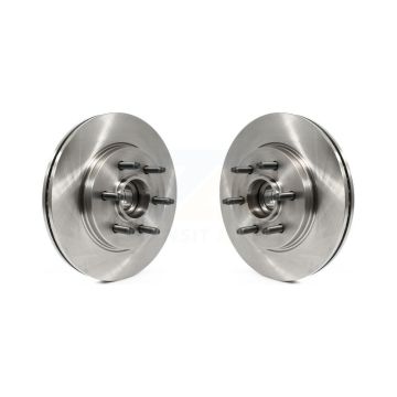 Front Disc Brake Rotors And Hub Pair For Ford F-150 Lincoln Mark LT With 6 Lug Wheels RWD K8-100035