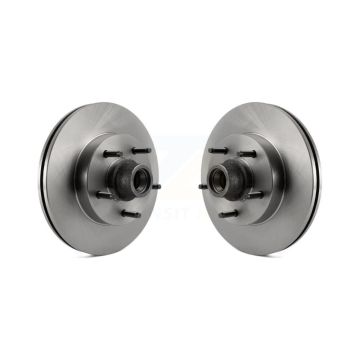 Front Disc Brake Rotors And Hub Assembly Pair For Ford E-150 Club Wagon Econoline K8-100040