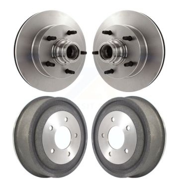 Front Rear Disc Brake Rotors Drums Kit For 2000-2001 Ford E-150 Econoline 2-Wheel ABS K8-102208