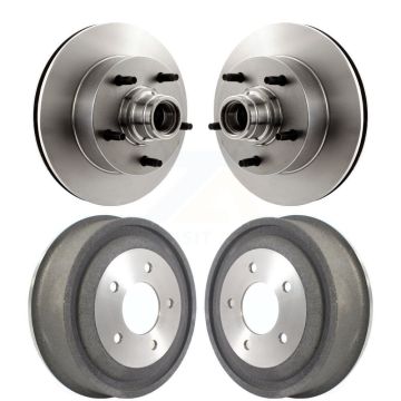 Front Rear Disc Brake Rotors Drums Kit For Ford E-150 Econoline Club Wagon K8-102209