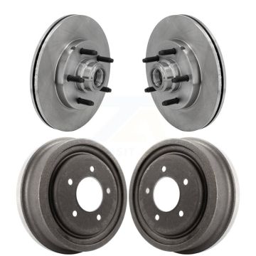 Front Rear Brake Rotor Drum Kit For 1999 Ford F-150 With 5 Lug Wheels 14mm Wheel Lugs K8-102212