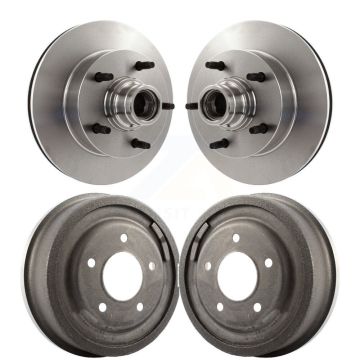 Front Rear Disc Brake Rotors Drums Kit For Ford F-150 E-150 Econoline K8-102217