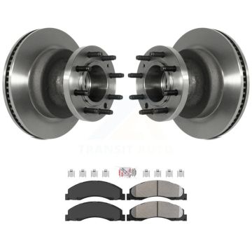 Front Disc Brake Rotors & Semi-Metallic Pad Kit For Ford E-350 Super Duty E-450 Econoline K8A-100024