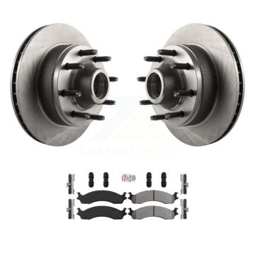 Front Brake Rotors & Semi-Metallic Pad Kit For Ford E-350 Super Duty E-250 Econoline Club K8A-100038