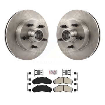 Front Disc Brake Rotors Hub Semi-Metallic Pad Kit For Ford Ranger Mazda B4000 B3000 B2300 K8A-100042
