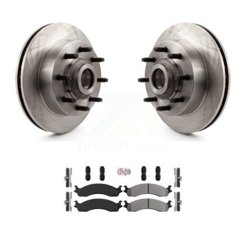Front Disc Brake Rotors Hub Semi-Metallic Pad Kit For Dodge Ram 2500 3500 Van B3500 B2500 K8A-100049