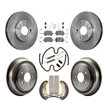 Front Rear Disc Brake Rotors Ceramic Pads And Drum Kit (7Pc) For Chevrolet Malibu K8A-100075