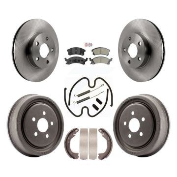Front Rear Disc Brake Rotors Semi-Metallic Pads And Drum Kit (7Pc) For Chevrolet Cavalier K8A-100082