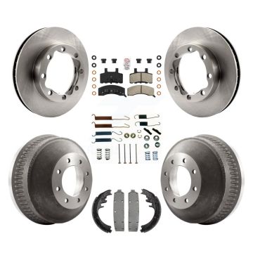 Front Rear Brake Rotor Semi-Metallic Pad Drum Kit (7Pc) For 1988-1989 K3500 GMC Chevrolet K8A-100084