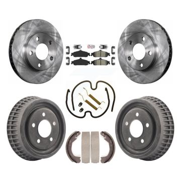 Front Rear Brake Rotor Ceramic Pad & Drum Kit (7Pc) For Pontiac Grand Am Chevrolet Malibu K8A-100086