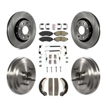 Front Rear Brake Rotors Semi-Metallic Pad Drum Kit (7Pc) For Chevrolet Aveo Pontiac Aveo5 K8A-100088