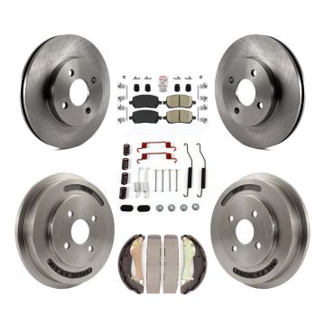 Front Rear Disc Brake Rotors Ceramic Pad & Drum Kit (7Pc) For Chevrolet Cobalt Pontiac G5 K8A-100095