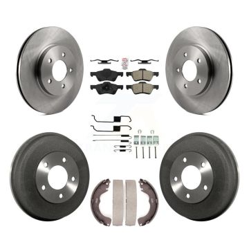 Front Rear Brake Rotor Semi-Metallic Pad & Drum Kit (7Pc) For Ford Escape Mercury Mariner K8A-100111