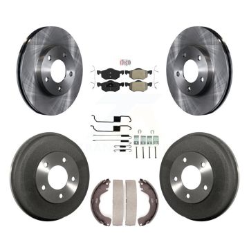 Front Rear Brake Rotor Semi-Metallic Pad And Drum Kit (7Pc) For Ford Escape Mazda Tribute K8A-100112