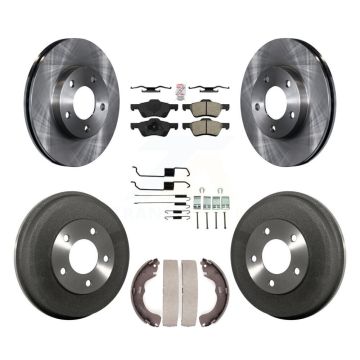 Front Rear Disc Brake Rotors Semi-Metallic Pads And Drum Kit (7Pc) For Mercury Mariner K8A-100113