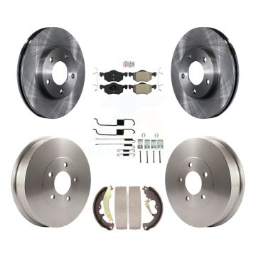 Front Rear Brake Rotor Semi-Metallic Pad & Drum Kit (7Pc) For Ford Escape Mercury Mariner K8A-100115