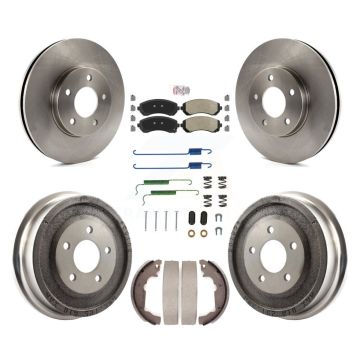 Front Rear Disc Brake Rotors Semi-Metallic Pads And Drum Kit (7Pc) For Pontiac Aztek K8A-100120