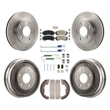 Front Rear Disc Brake Rotors Semi-Metallic Pads And Drum Kit (7Pc) For Pontiac Aztek K8A-100121