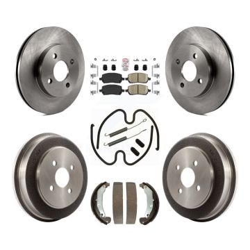 Front Rear Brake Rotor Ceramic Pad Drum Kit (7Pc) For Pontiac Chevrolet Cobalt Saturn Ion K8A-100123