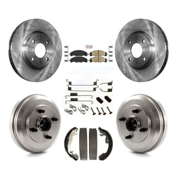 Front Rear Disc Brake Rotors Ceramic Pads And Drum Kit (7Pc) For 2009-2011 Ford Focus K8A-100127