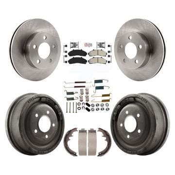 Front Rear Brake Rotor Semi-Metallic Pad Drum Kit (7Pc) For Ford Ranger Mazda B4000 B3000 K8A-100129
