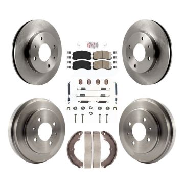 Front Rear Disc Brake Rotors Ceramic Pads And Drum Kit (7Pc) For Mitsubishi Lancer K8A-100145