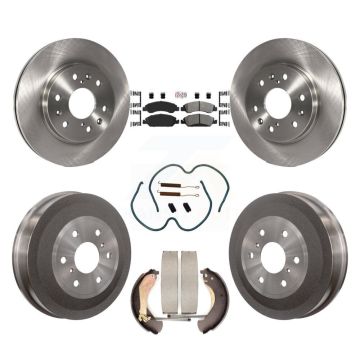 Front Rear Brake Rotors Semi-Metallic Pad Drum Kit (7Pc) For Chevrolet Silverado 1500 GMC K8A-100175