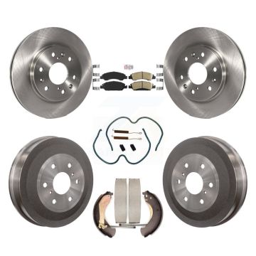 Front Rear Brake Rotor Ceramic Pad Drum Kit (7Pc) For Chevrolet Silverado 1500 GMC Sierra K8A-100177