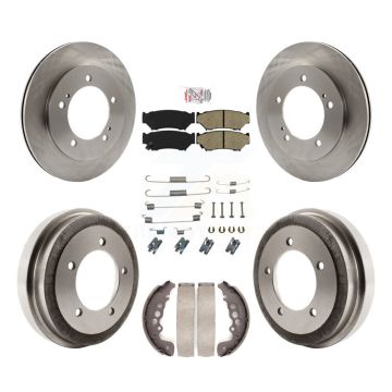 Front Rear Disc Brake Rotor Semi-Metallic Pad Drum Kit (7Pc) For Chevrolet Tracker Suzuki K8A-100181