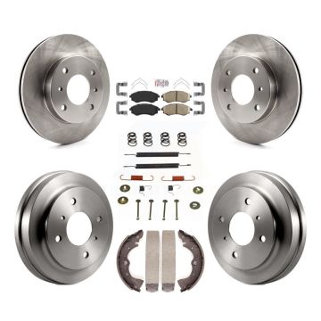 Front Rear Disc Brake Rotor Ceramic Pad & Drum Kit (7Pc) For 2002-2006 Nissan Sentra 1.8L K8A-100185