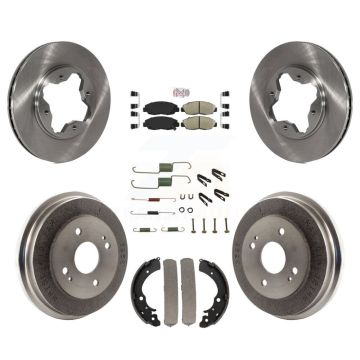 Front Rear Disc Brake Rotors Ceramic Pads And Drum Kit (7Pc) For Honda Accord K8A-100187