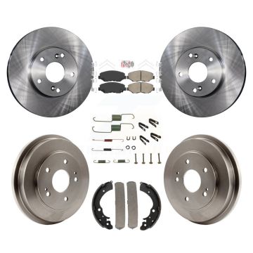 Front Rear Disc Brake Rotors Ceramic Pads And Drum Kit (7Pc) For Honda Accord Fit K8A-100192
